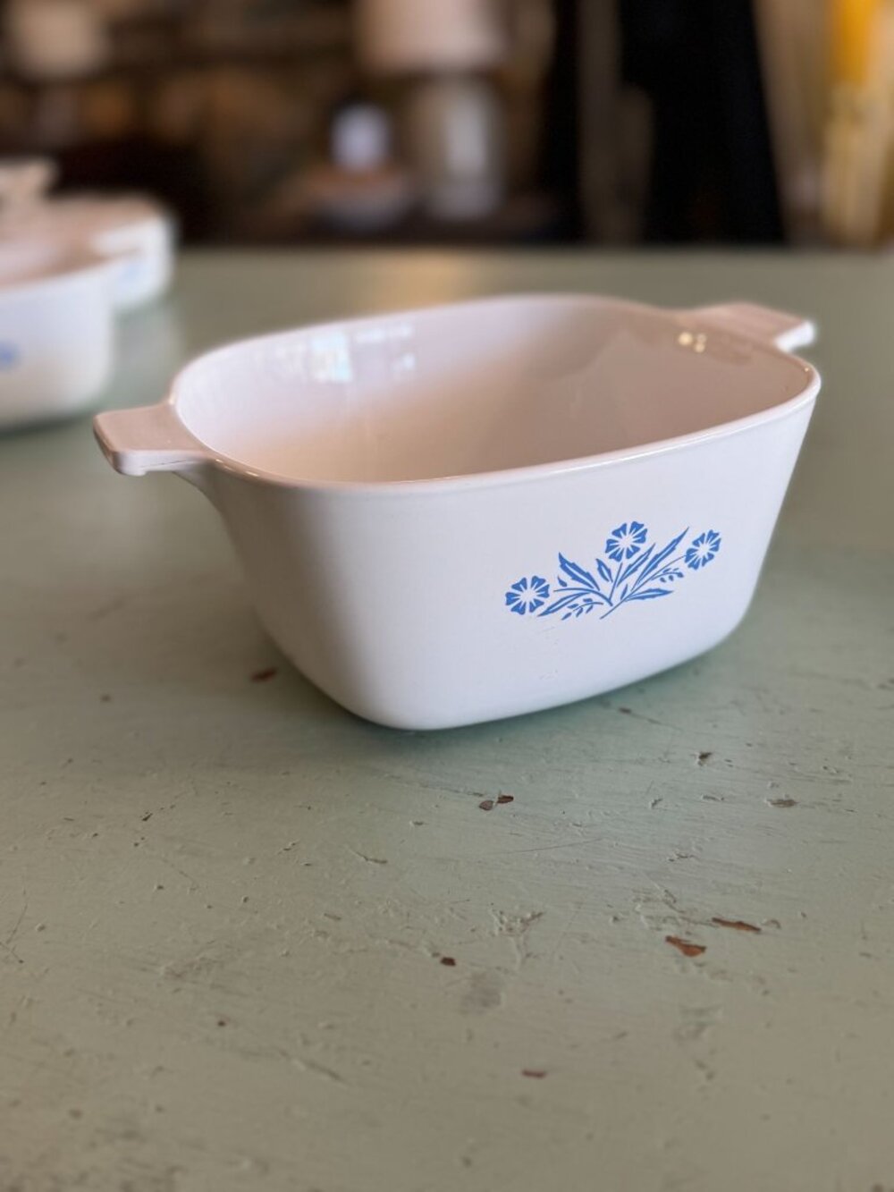 Vintage Corning Ware Cornflower Pattern One and Three Quarter Qt Casserole Dish